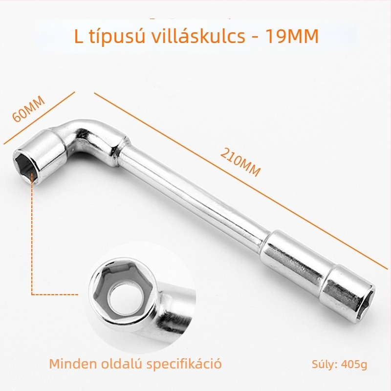 Bangli L-alakú dugókulcs készlet, 7 alakú dupla fej dizájn, külső hatszög, 45# acél, Allen fej