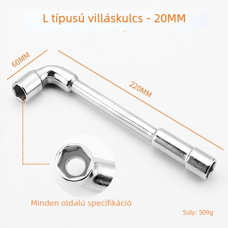 Bangli L-alakú dugókulcs készlet, 7 alakú dupla fej dizájn, külső hatszög, 45# acél, Allen fej