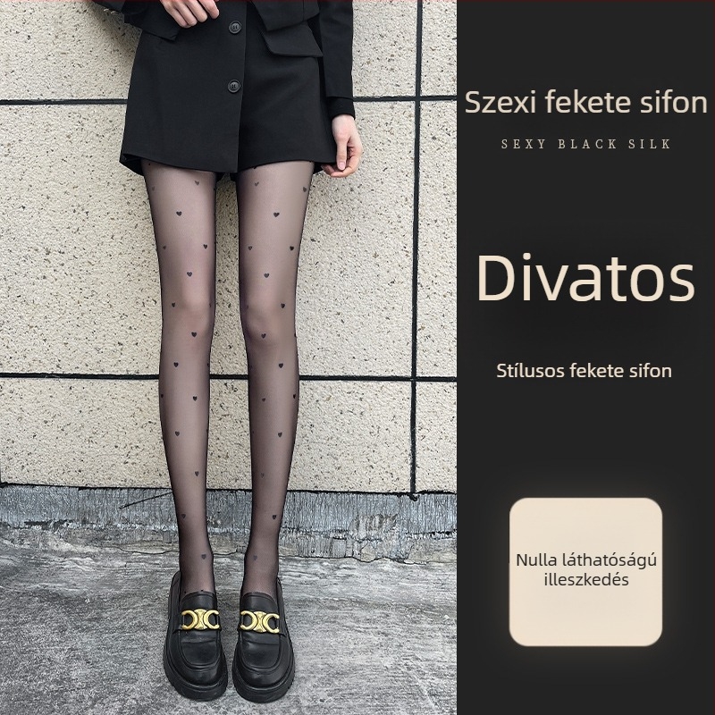 0D ultra vékony nejlon harisnya láthatatlan formázással és anti-snag védelemmel – egyszínű fekete
