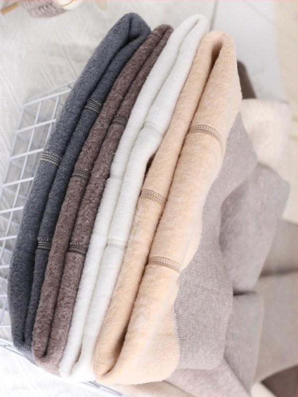 Flízes bélésű vastag kasmír női leggings, szoknya-nadrág stílusban, őszi-téli meleg, zab szín
