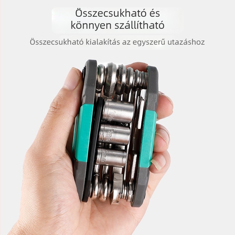 JetCool 16-in-1 kerékpárjavító szerszámkészlet hexagonális aljzatokkal, testreszabható, kombinált csomag, elektroplatinált szénacél és ABS anyagból, licencelt magáncímkével