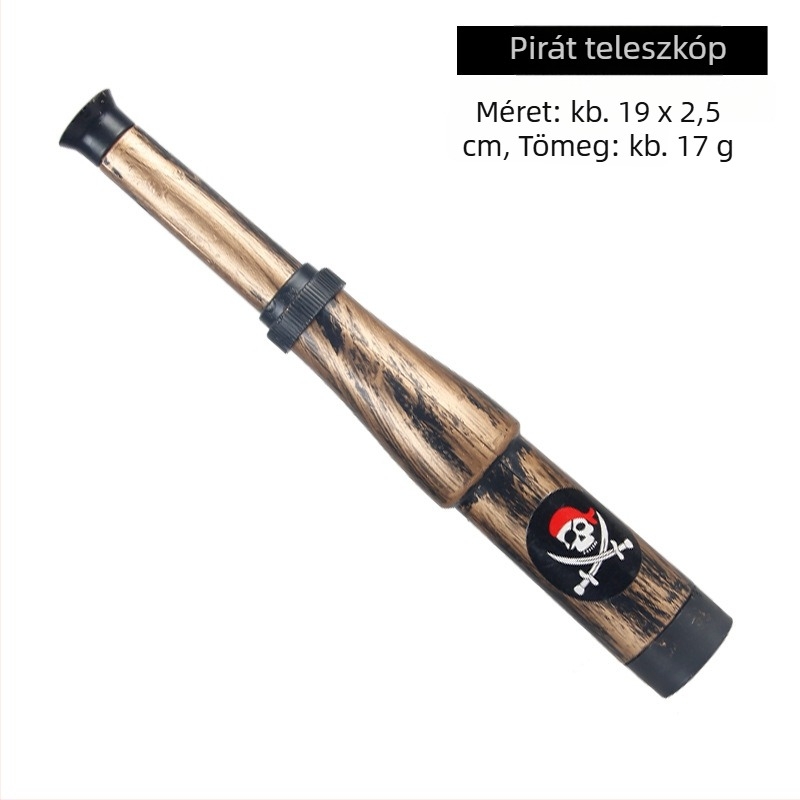 Halloween-i pirata jelmezkészlet: szemmaszk, pisztoly és kalap – poliészter, varrás, smink kellékek