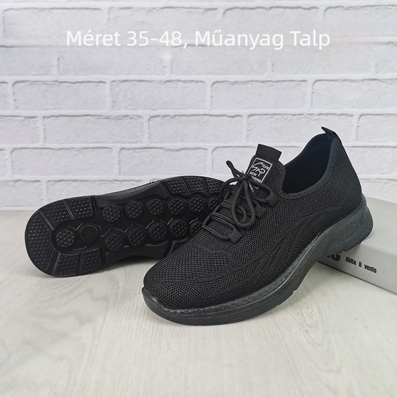 Sportos, casual cipő, lélegző hálós felső, csúszásmentes, kopásálló, PU talp, uniszex