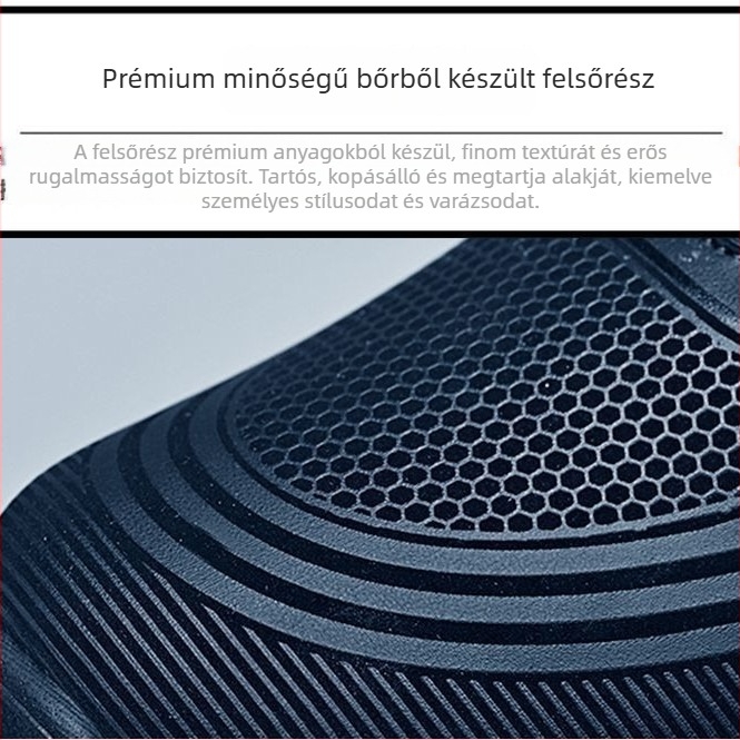 Férfi futócipők – ultrakönnyűek, felsőrésze microfiber bőr, PU talp injekciós formázással, belső háló, csíkos mintázat