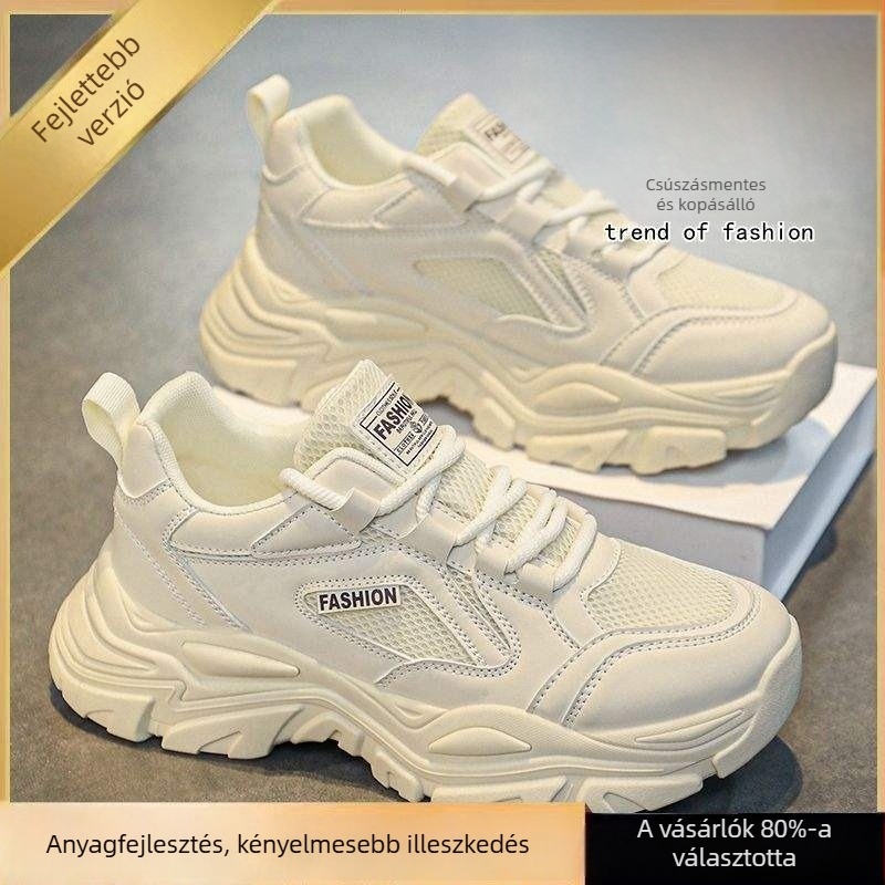 Férfi hálós felső részű casual cipő, fűzős, lélegző, könnyű, gumírozott talp