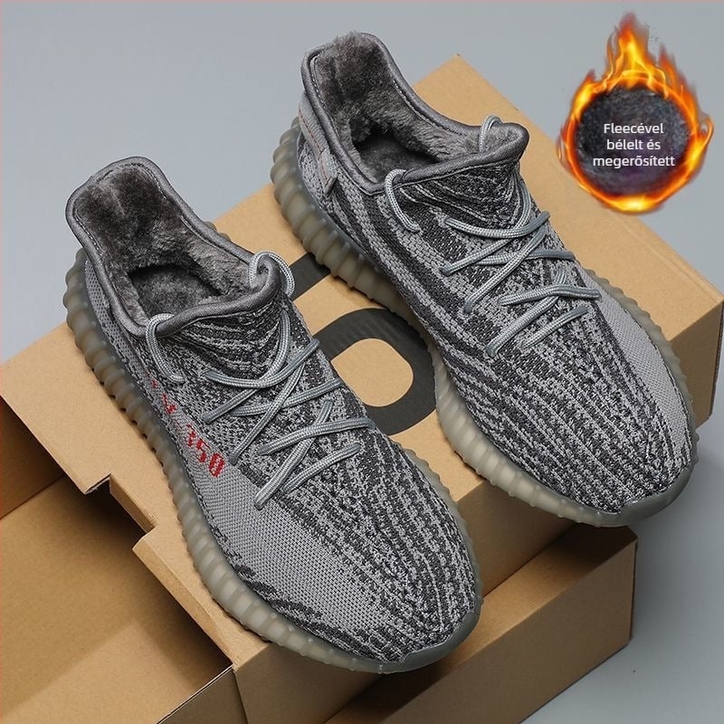 Téli Coconut cipő fleece béléses, elöl fűzőkkel, hálós felsőrésszel, alacsony felső rész, kerek orr
