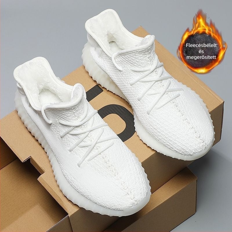 Téli Coconut cipő fleece béléses, elöl fűzőkkel, hálós felsőrésszel, alacsony felső rész, kerek orr