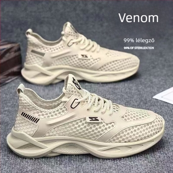 Férfi hálós sportcipő – lélegző, könnyű (felső PU+háló; fűző; EVA talpbetét; injektált talp)