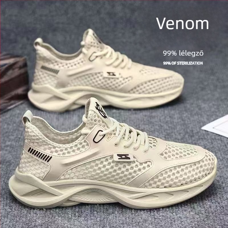 Férfi hálós sportcipő – lélegző, könnyű (felső PU+háló; fűző; EVA talpbetét; injektált talp)