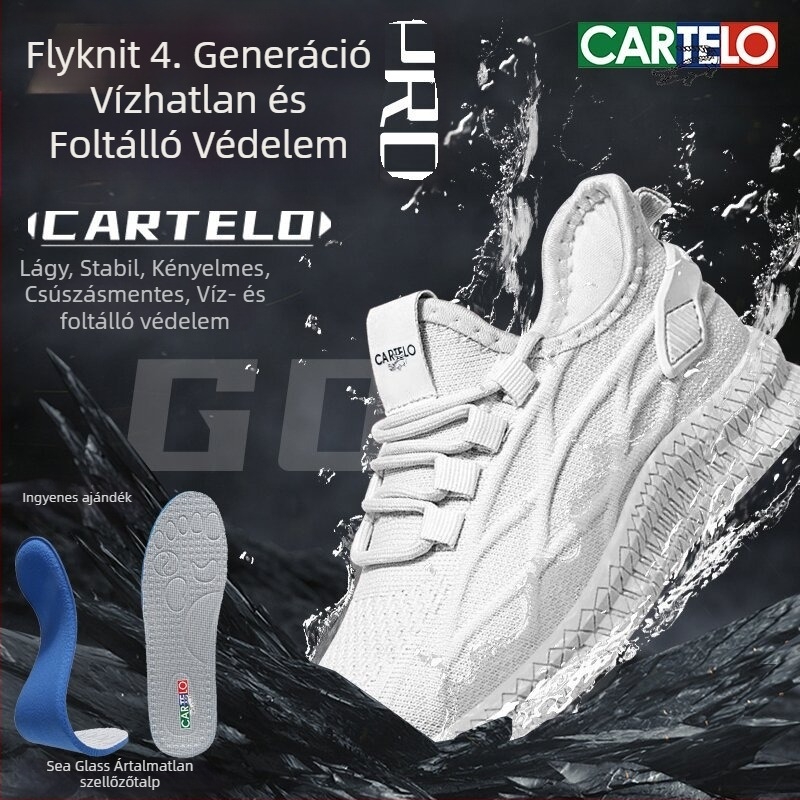 Vízálló sportos casual cipő hálós felsőrésszel, MD talppal, fűzőzárral, alacsony sarkú 1–3 cm