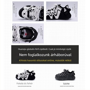 Férfiak számára magasító hatású sportos-casual cipő, felső rész szintetikus bőr, fűző, kerek orr, PVC talp, minden évszakra