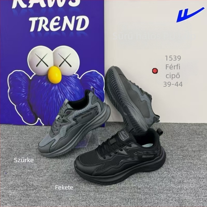 Férfi hálós sportcipő, modell 1539, légáteresztő felső, PU talp, csúszásmentes, kopásálló