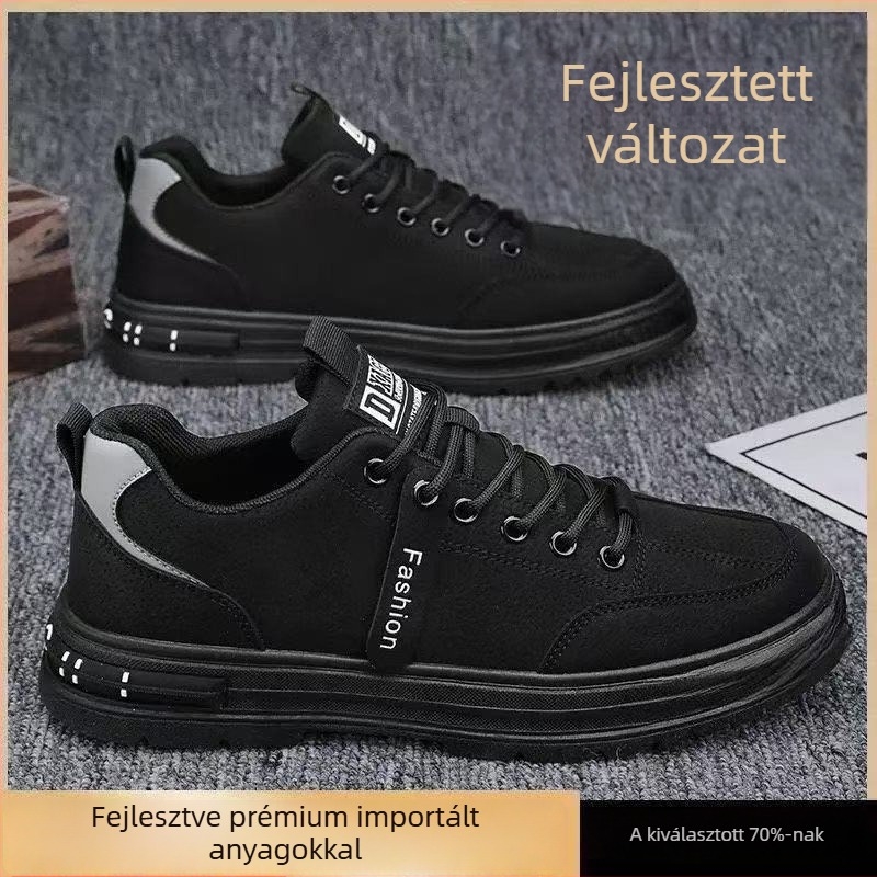 Férfi sneaker, lélegző, csúszásmentes és kopásálló dizájn; felsőrész többféle anyagból, talp PVC, fűzők, alacsony sarok 1–3 cm