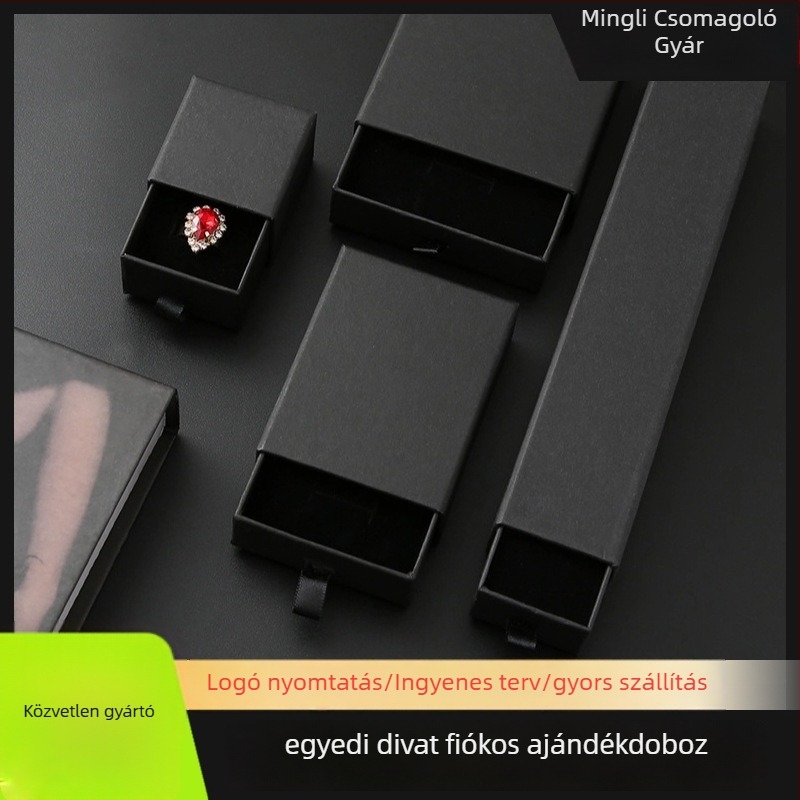 Húzórendszerű ékszerdoboz szivacsbetéttel | Anyag: papír/karton | Csomagolás: doboz