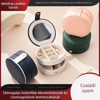 Kerek bőr ékszertároló, ékszerállvány, márka Weiding (anyag: bőr; cél: ékszerek tárolása; csomagolás típusa: ékszerállvány; márka: Weiding)