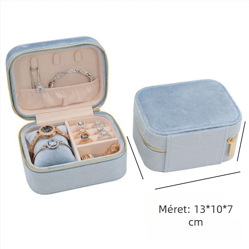 Velúr ékszerdoboz órákhoz és karkötőkhöz, egyedi szöveg, koreai stílus, kemény tok