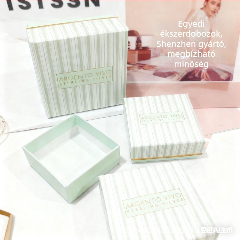 Ékszer csomagoló doboz - Testreszabható logónyomtatással, Papírkarton 150G-300G, Belső csomagolás
