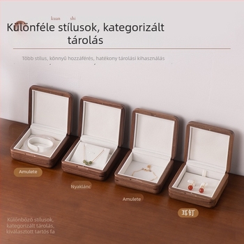 Fulilai diófából készült ékszerdoboz, modell 655214, minimalist stílus