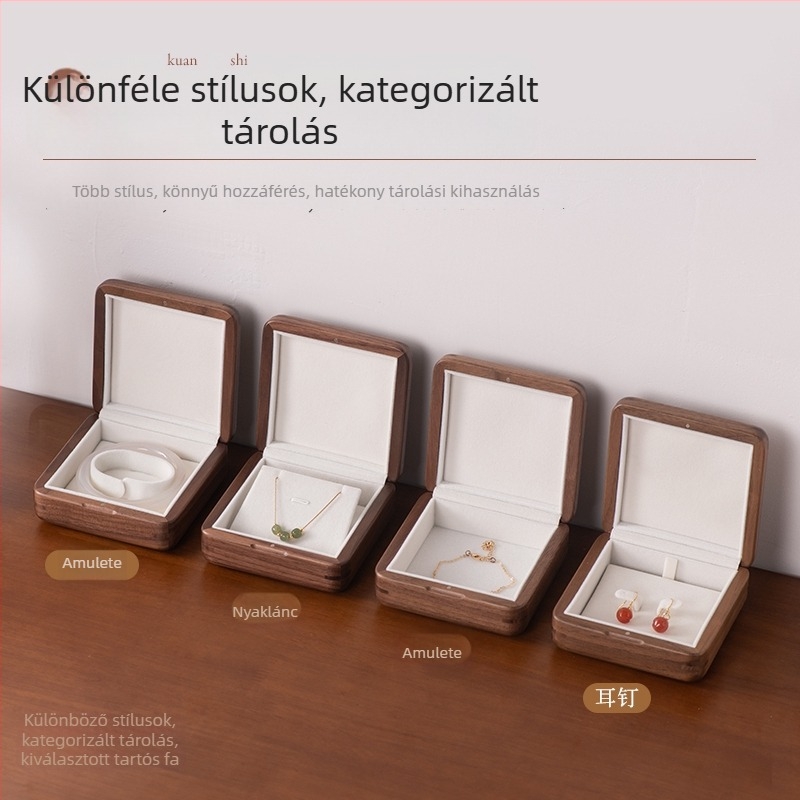 Fulilai diófából készült ékszerdoboz, modell 655214, minimalist stílus