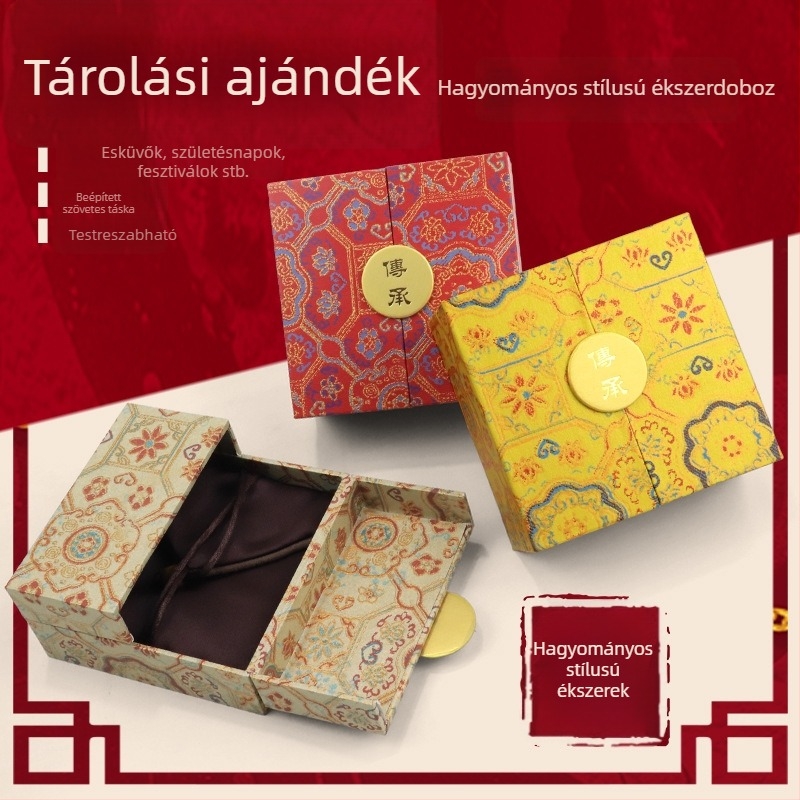 Palota-stílusú dupla nyitású ékszeres doboz, ékszerek tárolására, papír/karton csomagolás, Rishio márka, Guangdong, Kína
