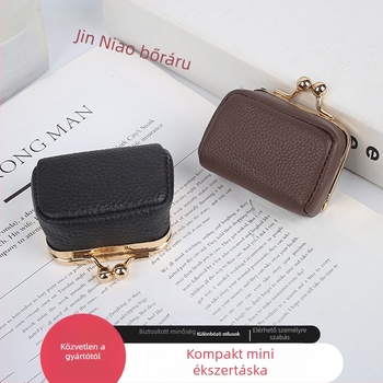 Bőr ékszertáska, modell Hx-6080, clutch-stílus, csíkos mintázat, Golden Bird