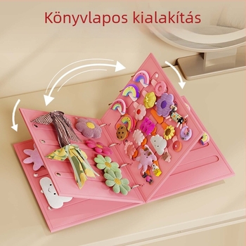 Gyerekeknek szóló hajtűtároló könyv – összecsukható hajtűorganizátor, filcből készült ékszeres doboz, puha, Sweet Lady stílus, Standard