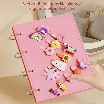 Gyerekeknek szóló hajtűtároló könyv – összecsukható hajtűorganizátor, filcből készült ékszeres doboz, puha, Sweet Lady stílus, Standard