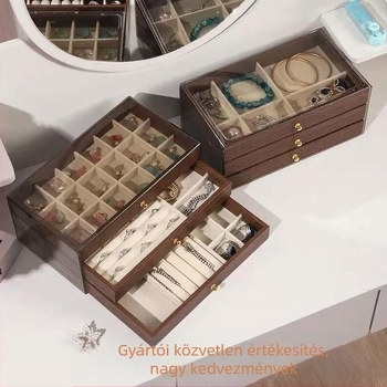 Ékszerdoboz diófa textúrával (Brand: Unique; Modell: 1861; Anyag: Fa; Stílus: Leisure)