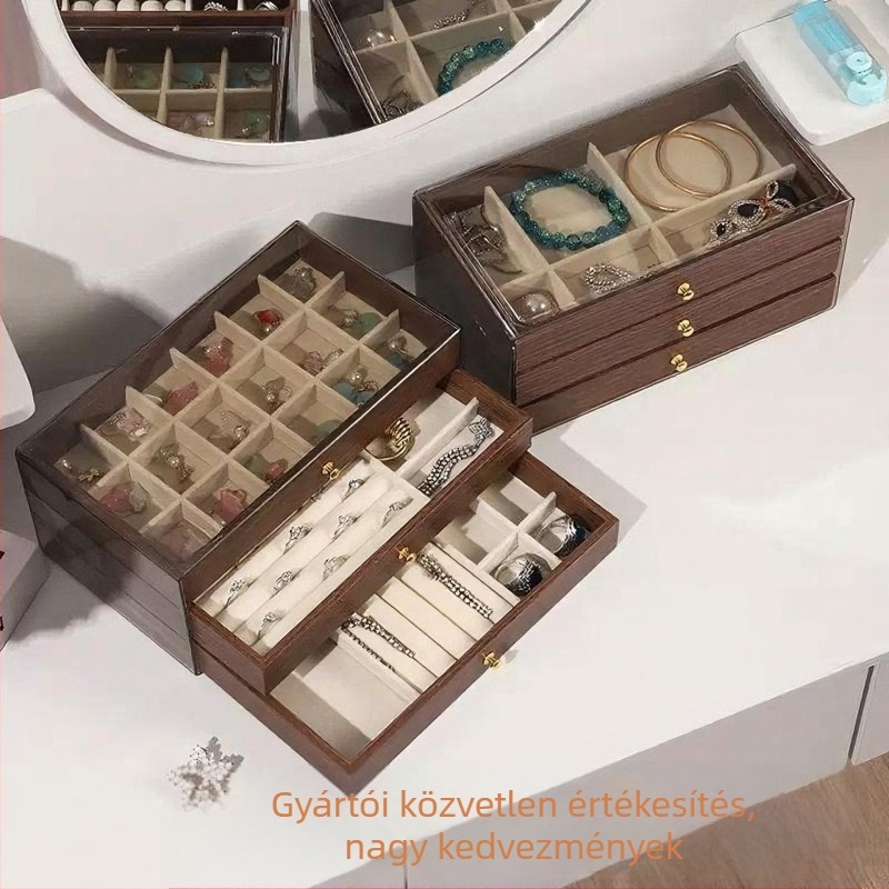 Ékszerdoboz diófa textúrával (Brand: Unique; Modell: 1861; Anyag: Fa; Stílus: Leisure)