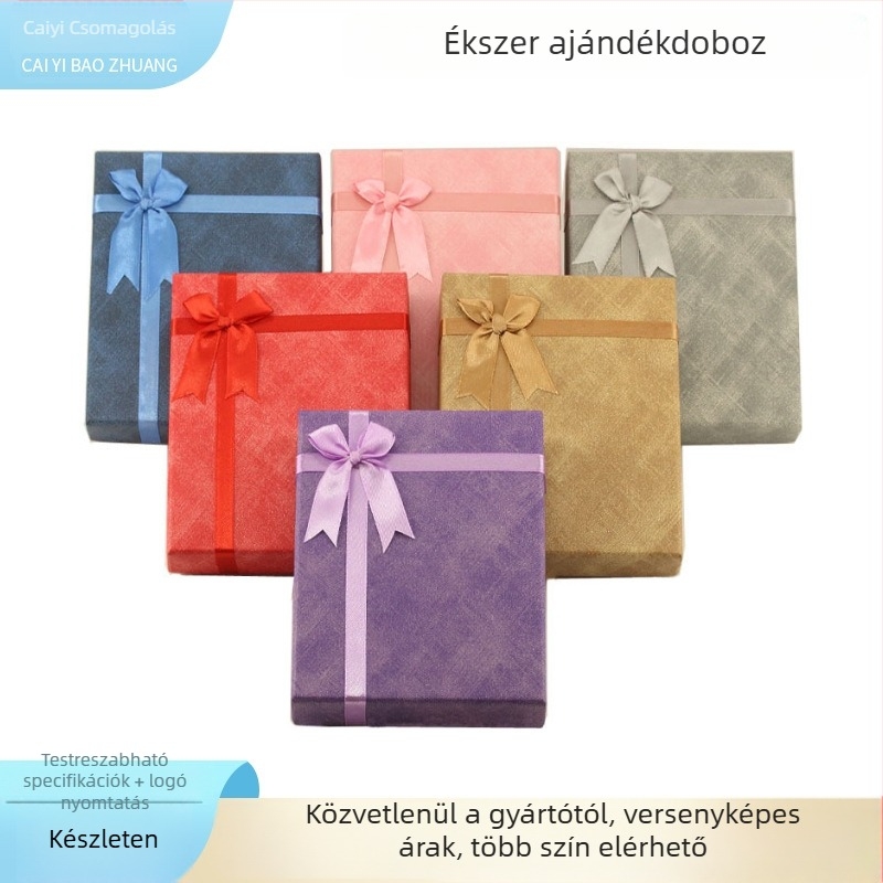 Masni-kötésű ékszerdoboz készlet, papírdobozos tároló fülbevalók és gyűrűk számára, 12,5×16 cm