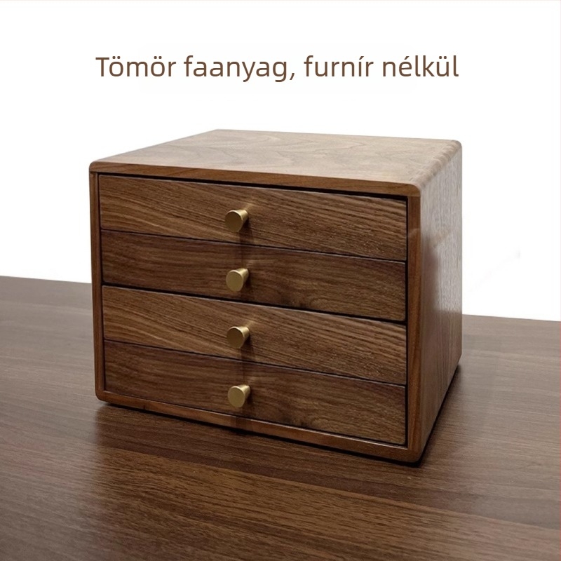 Tölgyfa ékszerdoboz, többrekeszes asztali tároló, modell X725102, keményfa, testreszabás elérhető