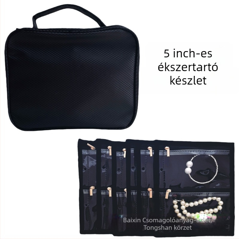 Nagy kapacitású áttetsző PVC ékszertároló táska, kézitáska-stílus, Oxford anyag