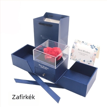 Ékszerdoboz kettős fiókkal és örök virág ajándékdoboza, koreai stílusú kemény tok, zár és kulcs mintával, modell YHZ001, testreszabható, esküvőkre