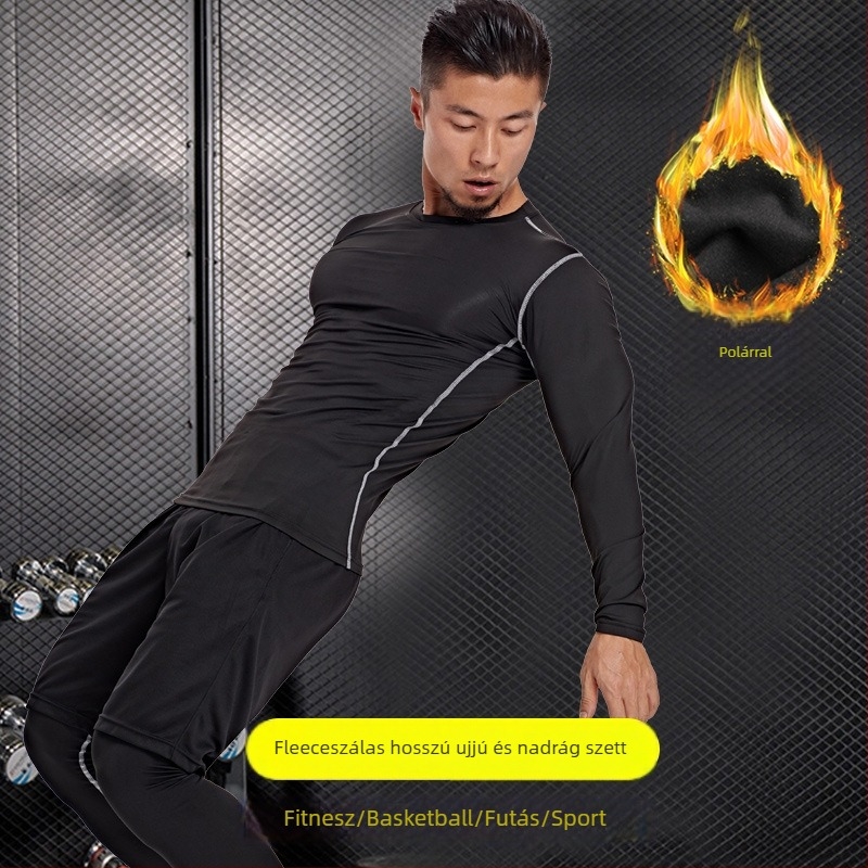 Struggle Clothing Férfi hosszú ujjú edző felső fleece-re töltve téli időszakra – lélegző, gyorsan száradó, Milk Silk poliészter anyag (90% poliester, 10% spandex bélés)