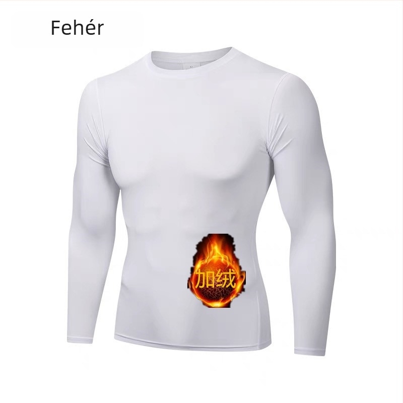 Struggle Clothing Férfi hosszú ujjú edző felső fleece-re töltve téli időszakra – lélegző, gyorsan száradó, Milk Silk poliészter anyag (90% poliester, 10% spandex bélés)