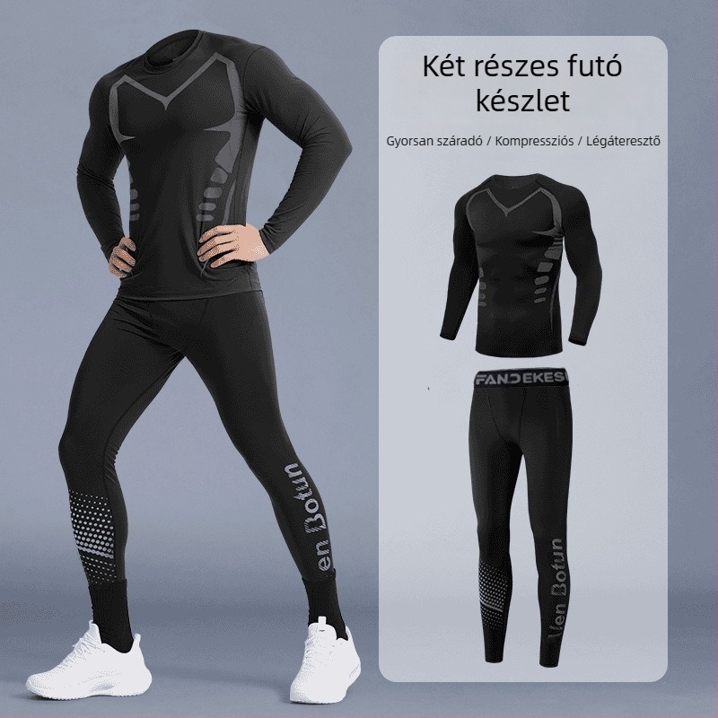 Futó sport szett, uniszex, gyorsan szárad, lélegző, nedvességelvezető, poliészter