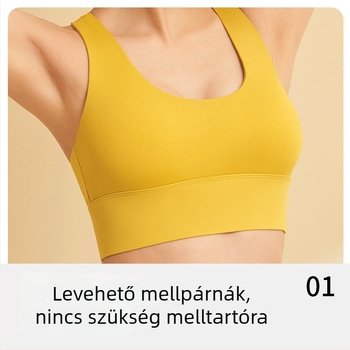 Női sportmelltartó varrás nélküli kivitelben, 3/4 kosár, közepes formájú kosár, rögzített dupla vállpántok, hátoldali négy sor csattal záródó