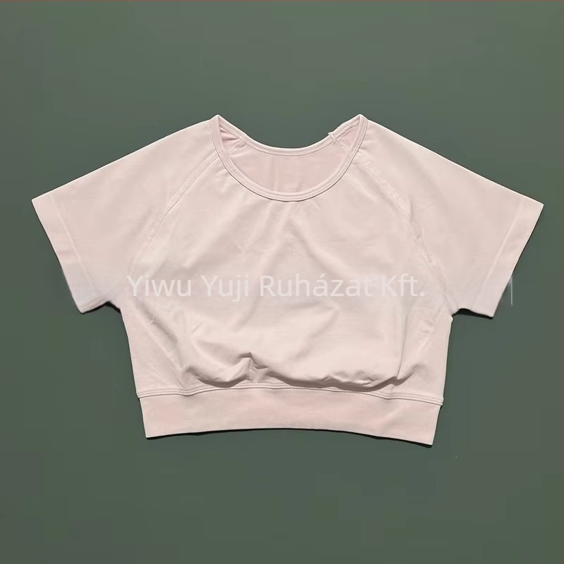 Női varrat nélküli rövid ujjú sportos felső jóga számára, nedvességelvezető nylon-spandex (90/10), szűk szabás, Yuji Yj-dx01, Nyár 2025