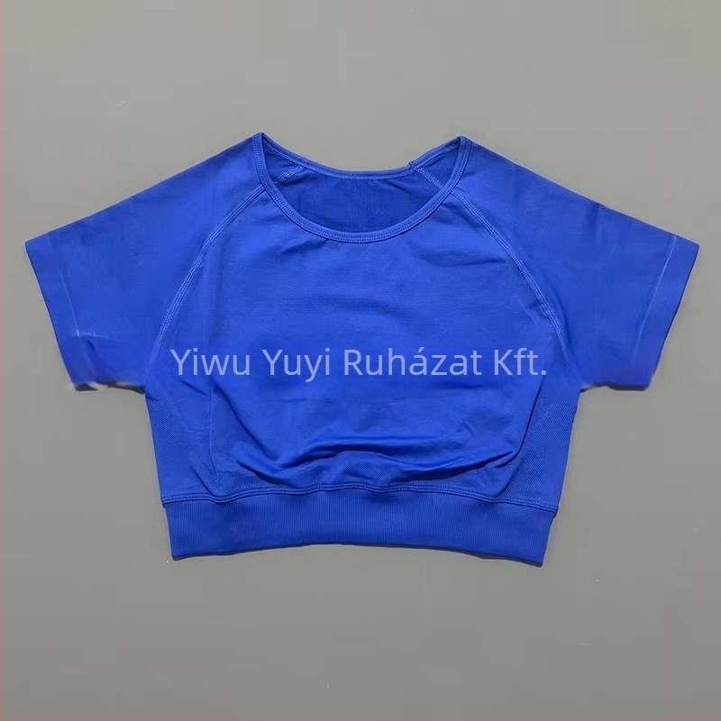 Női varrat nélküli rövid ujjú sportos felső jóga számára, nedvességelvezető nylon-spandex (90/10), szűk szabás, Yuji Yj-dx01, Nyár 2025