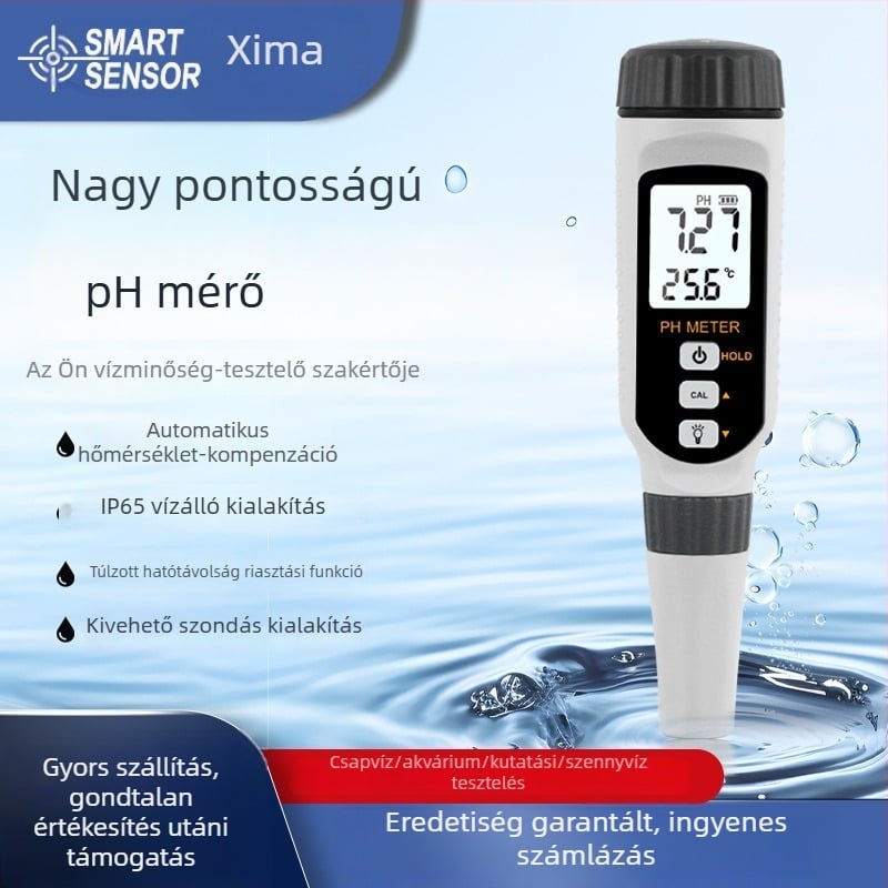 Xima nagy pontosságú pH mérő, hordozható vízminőség-tesztelő PH828 sertéstenyésztéshez és akvakultúrához