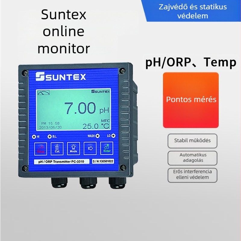 Shangtai suntexPH online pH/ORP mérőműszer pH elektróddal és vezetőképesség transzmitterrel