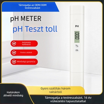 PH-01 hordozható pH-mérő, digitális kijelző, 0-14 pH tartomány, 0,01 pH pontosság