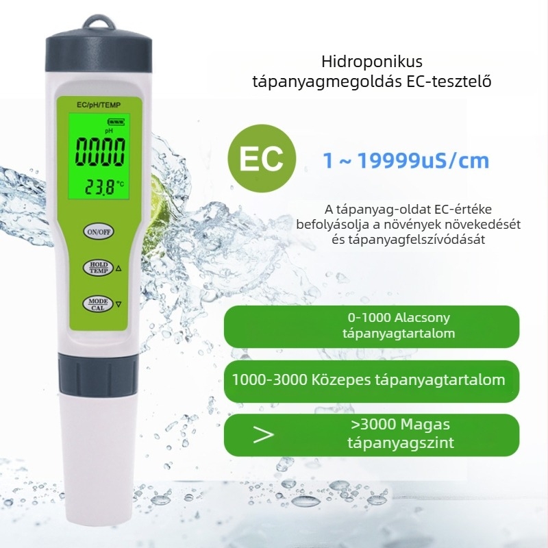 Hordozható pH-mérő üveg szondával, modell TPH01137, mérési tartomány 0.01-14.00 pH, tápegység 1.5V, márka Craftsman hall