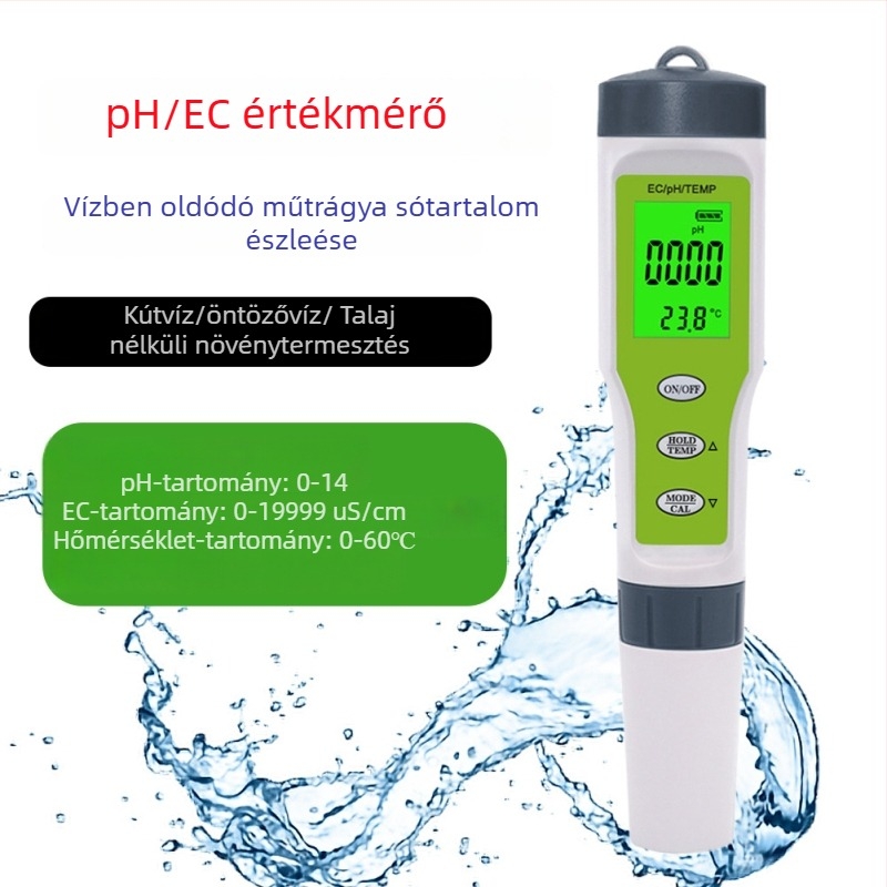 Hordozható pH-mérő üveg szondával, modell TPH01137, mérési tartomány 0.01-14.00 pH, tápegység 1.5V, márka Craftsman hall