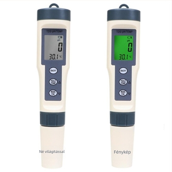 Hordozható vízminőség-elemző – pH (0–14), TDS (1–9999 ppm), hőmérséklet, 3-in-1 nagy pontosságú mérő, modell HQ-9901