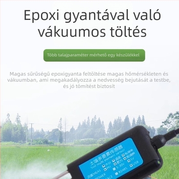 Talajérzékelő – többparaméteres mérés: hőmérséklet, nedvesség, pH, EC/vezetőképesség, NPK (modell BSK-TR, a Bingsheng Sensor márka, mezőgazdasági kísérletekhez)