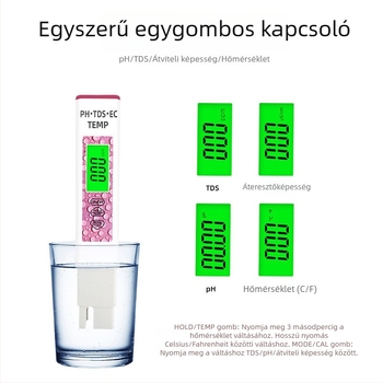 Többparaméteres vízminőség-analizátor pH-méréssel, 0,01 pH pontosság, 1 ppm felbontás, 3 V tápegység MF-01