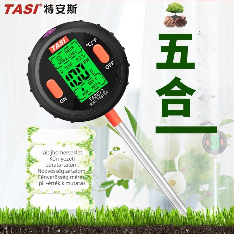 Talaj pH- és nedvességmérő TA8671/TA8672, márka Tans TASI, háztartási használatra