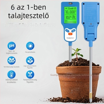 Új hatfunkciós talajdetektor, nagyképernyős digitális kijelzővel és pH-mérővel