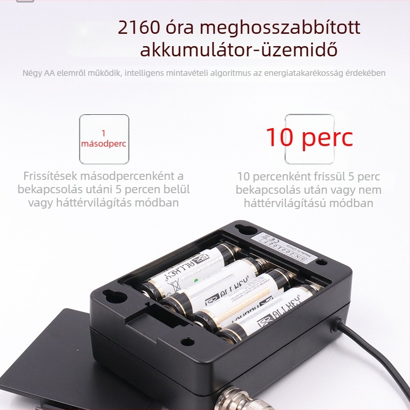 Little Az8605 falra szerelhető pH-mérő akváriumvízhez külső érzékelővel és hőmérővel